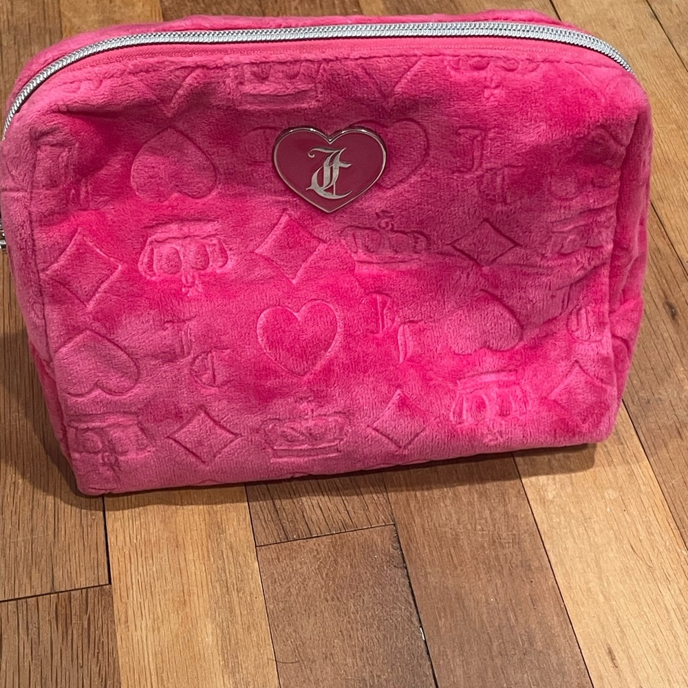 Juicy Couture Heart Embossed Pink Cosmetic Bag